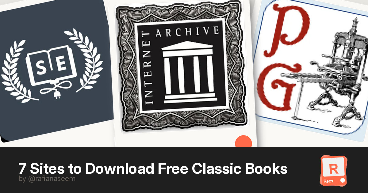7 Sites to Download Free Classic Books — a Recs deck