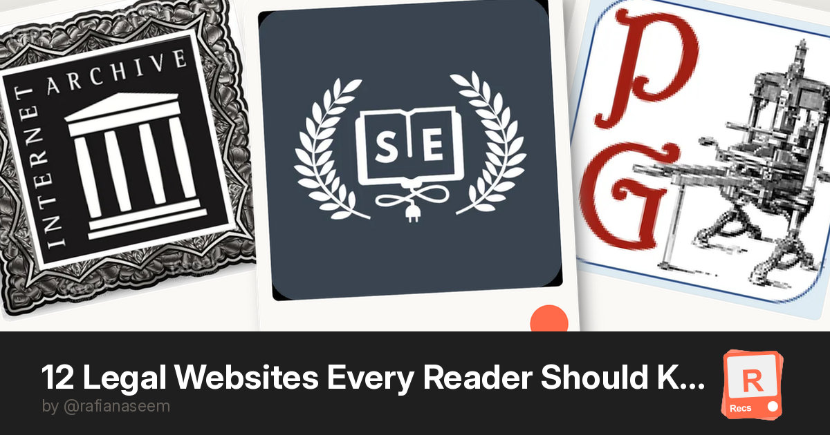 12 Legal Websites Every Reader Should Know — a Recs deck